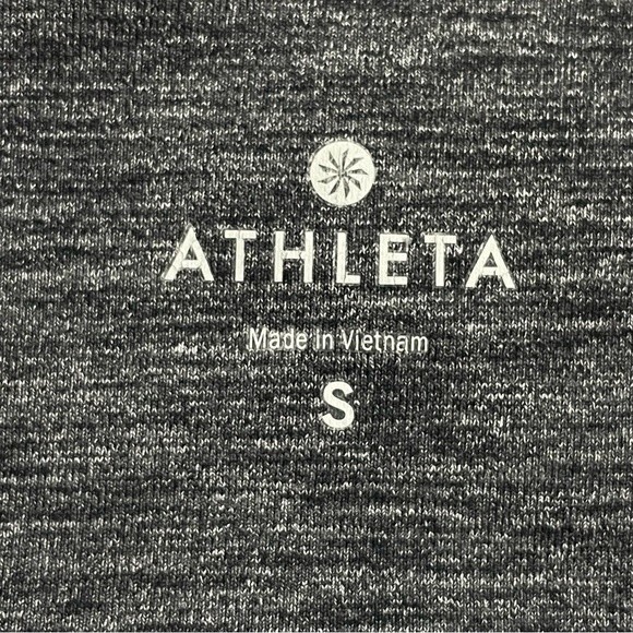 ATHLETA Plie Size SMALL Mesh Panel Leggings Heathered Gray and Black - Picture 4 of 8